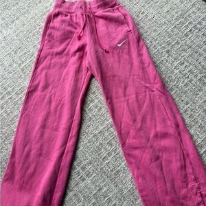 Nike Magenta Fleece Joggers with Swoosh
